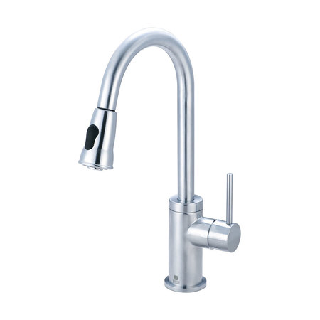 PIONEER FAUCETS Single Handle Pull-Down Kitchen Faucet, Compression Hose, SS 2MT250-SS
